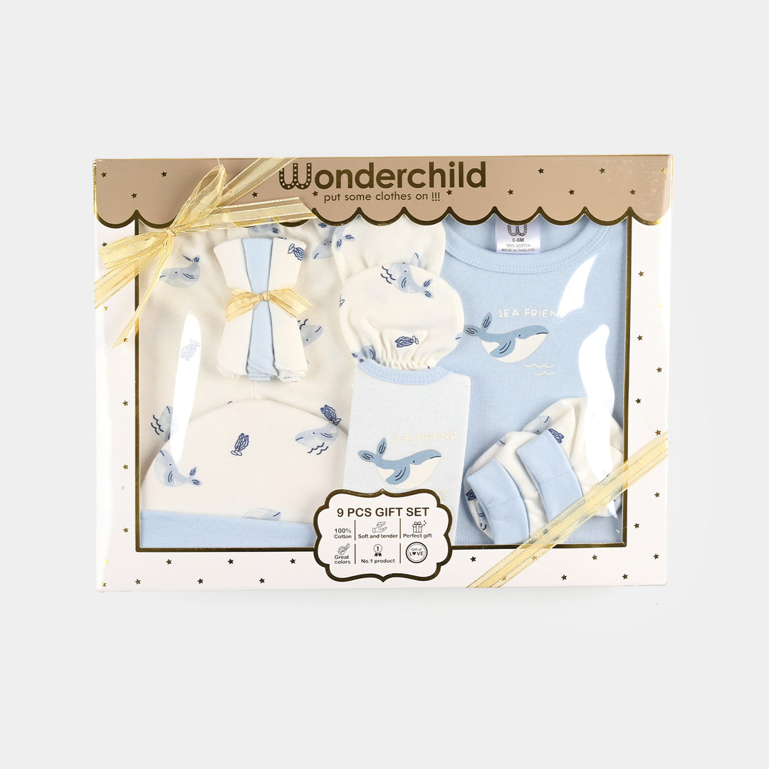 Boys Cotton Interlock 9 PCS GIFT SET 292-013-Blue