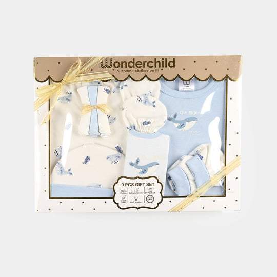 Boys Cotton Interlock 9 PCS GIFT SET 292-013-Blue