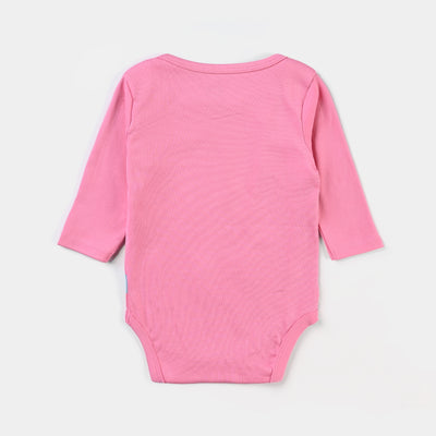 Infant Girls Cotton Interlock Romper-Sach.Pink