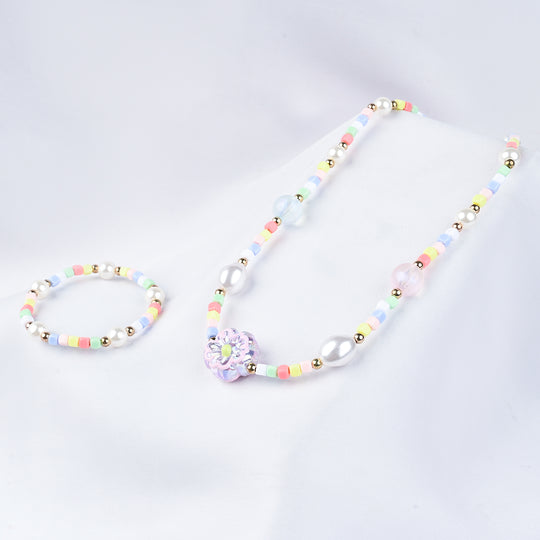 GIRLS ELEGANT BEADED NECKLACE & BRACELET