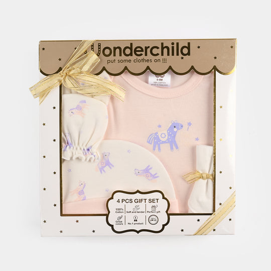 Girls Cotton Interlock 4 PCS GIFT SET 292-002-PINK