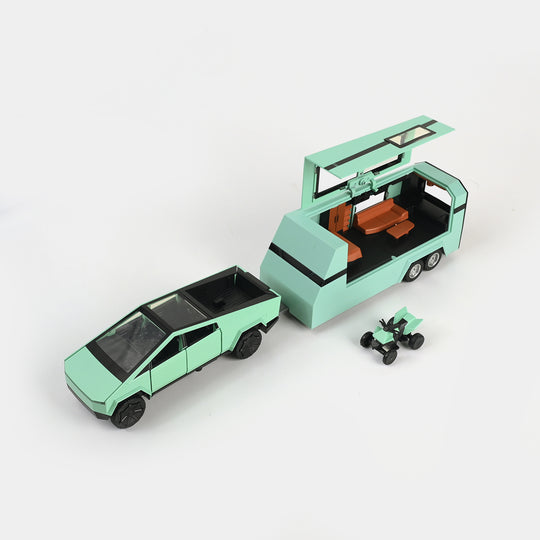 Die-Cast Model Car with Trailer & ATV