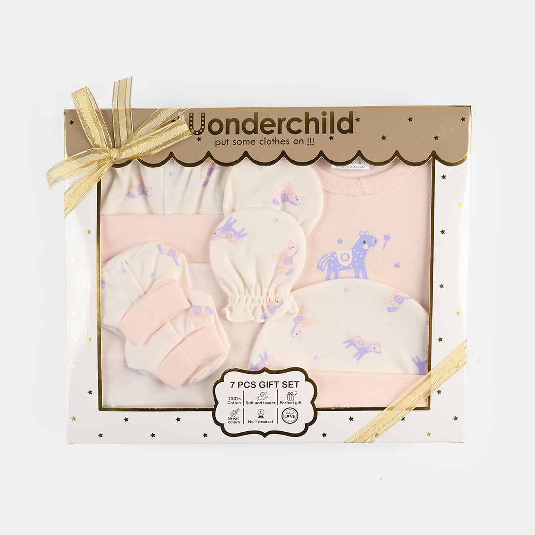 Girls Cotton Interlock 7 PCS GIFT SET 292-010-PINK