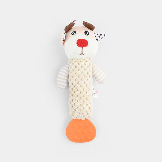Baby Plush Rattle Toy with Silicone Teether