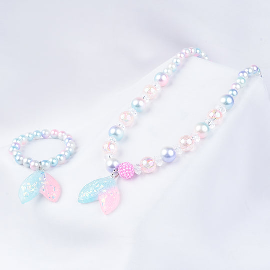 GIRLS ELEGANT BEADED NECKLACE & BRACELET