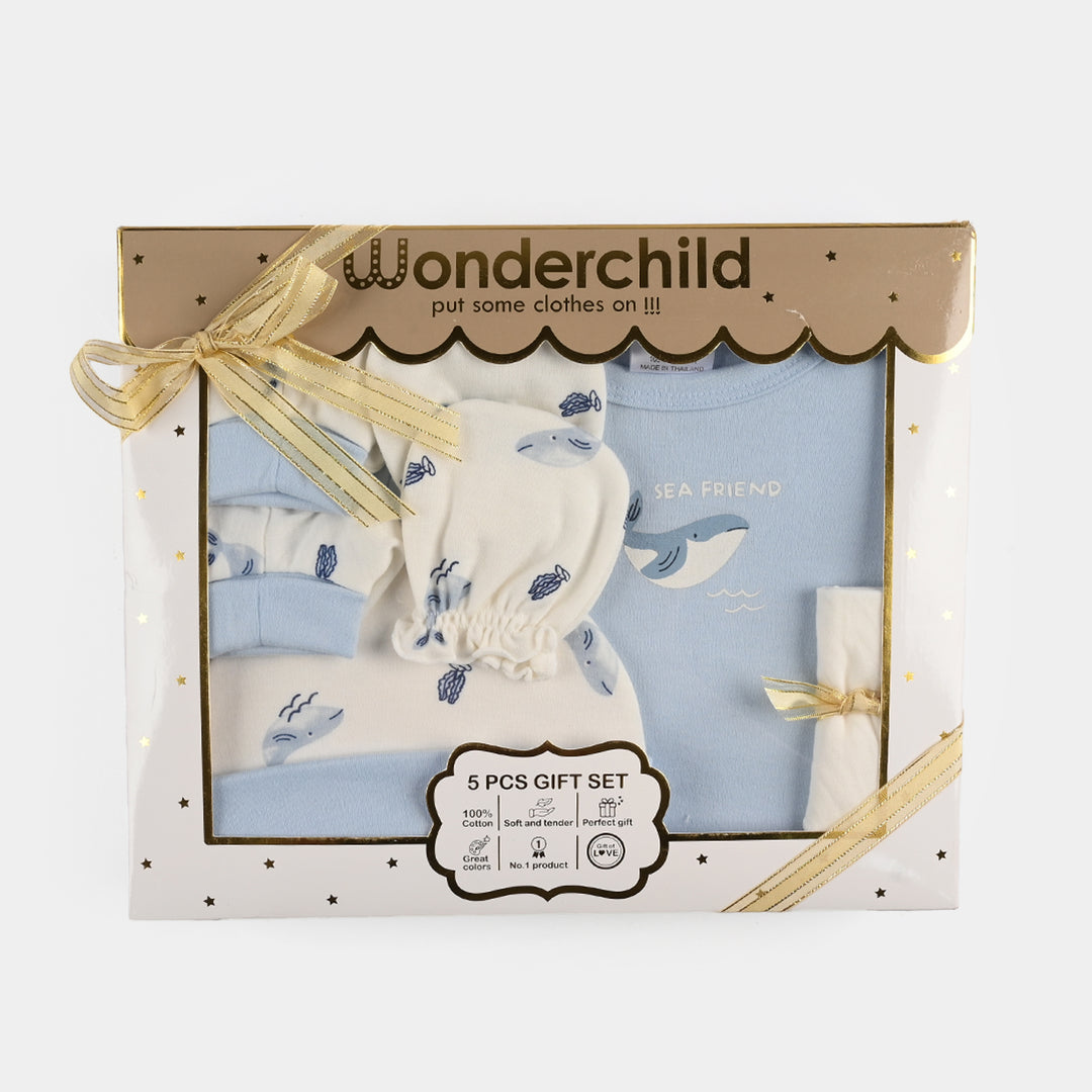 Boys Cotton Interlock 5 PCS GIFT SET 292-005-Blue