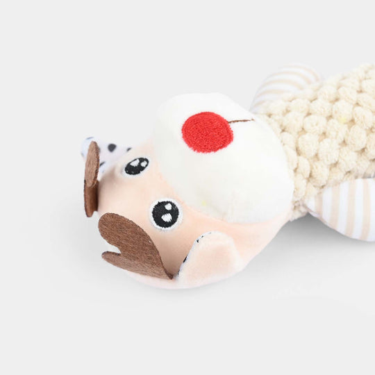 Baby Plush Rattle Toy with Silicone Teether