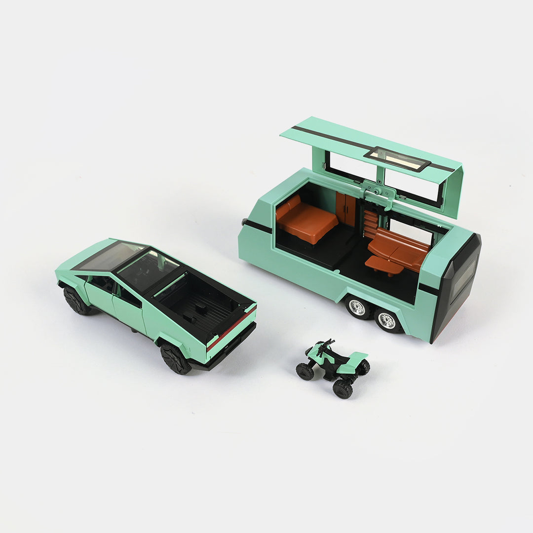 Die-Cast Model Car with Trailer & ATV