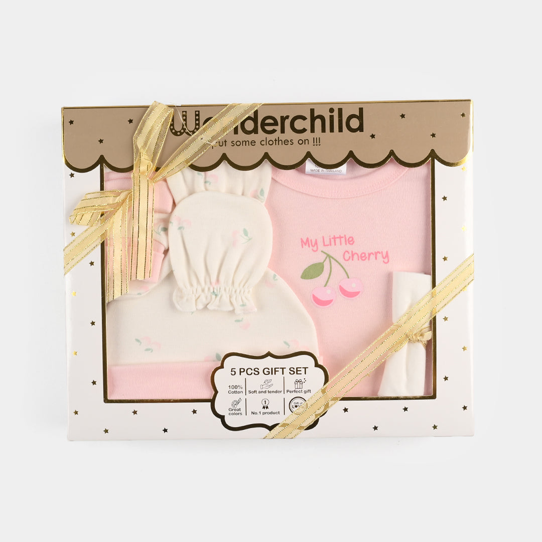 Girls Cotton Interlock 5 PCS GIFT SET 292-006-PINK