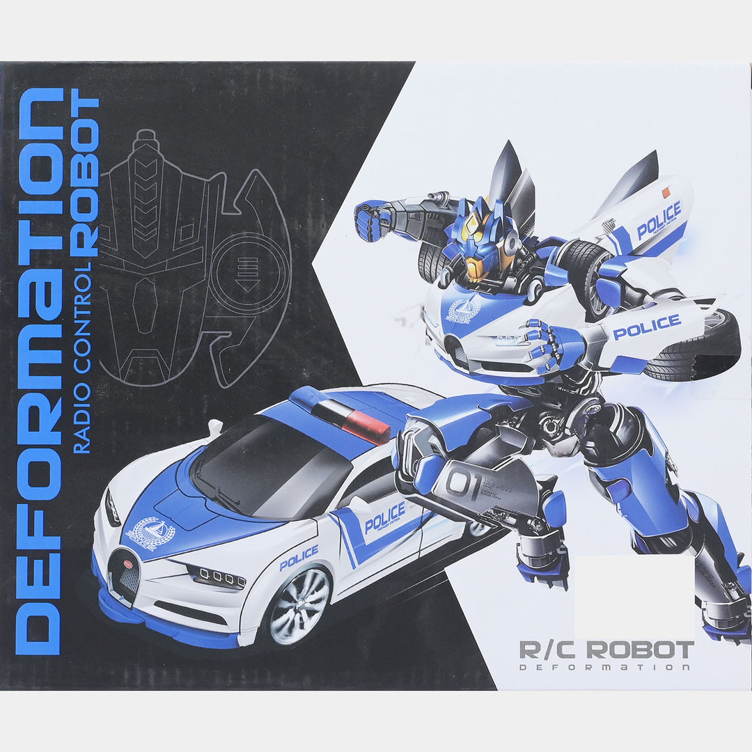 Remote Control Deformation Police Robot Car