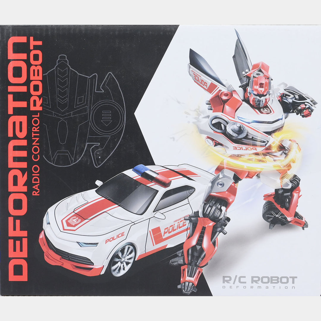 Remote Control Deformation Police Robot Car
