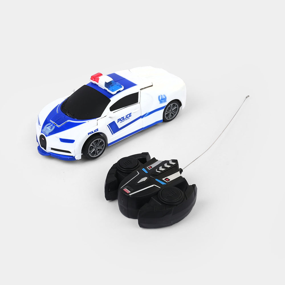 Remote Control Deformation Police Robot Car