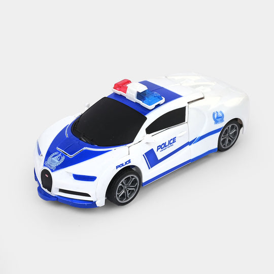 Remote Control Deformation Police Robot Car
