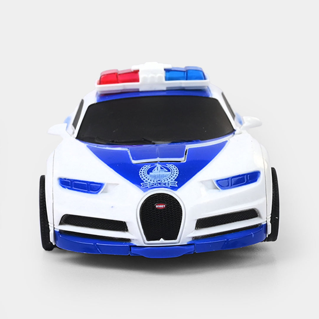 Remote Control Deformation Police Robot Car