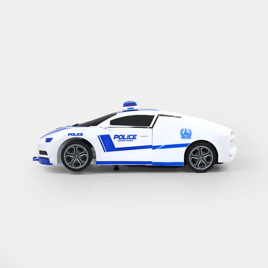 Remote Control Deformation Police Robot Car