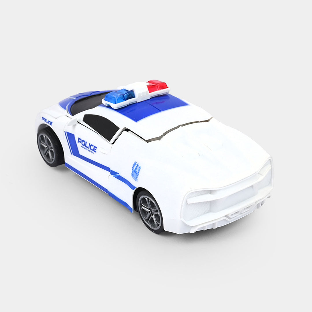 Remote Control Deformation Police Robot Car