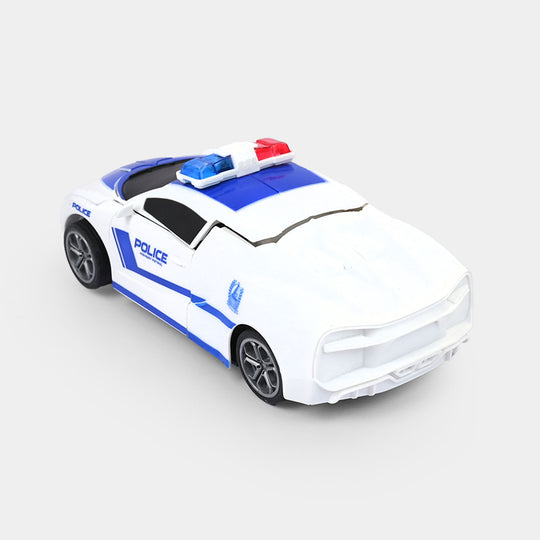 Remote Control Deformation Police Robot Car