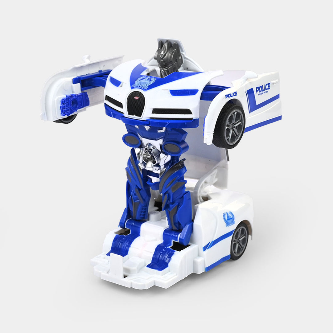 Remote Control Deformation Police Robot Car