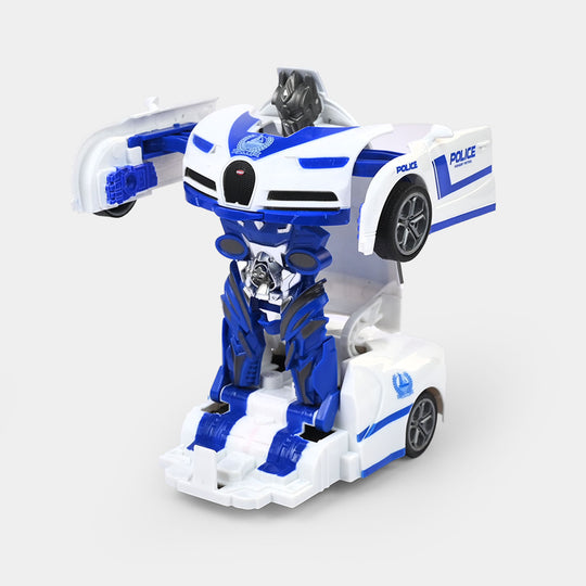 Remote Control Deformation Police Robot Car