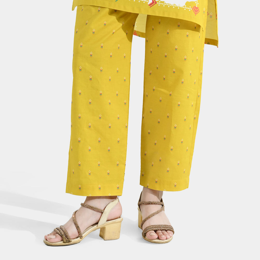 Girls Cotton Printed Pant (Sunny) – Yellow
