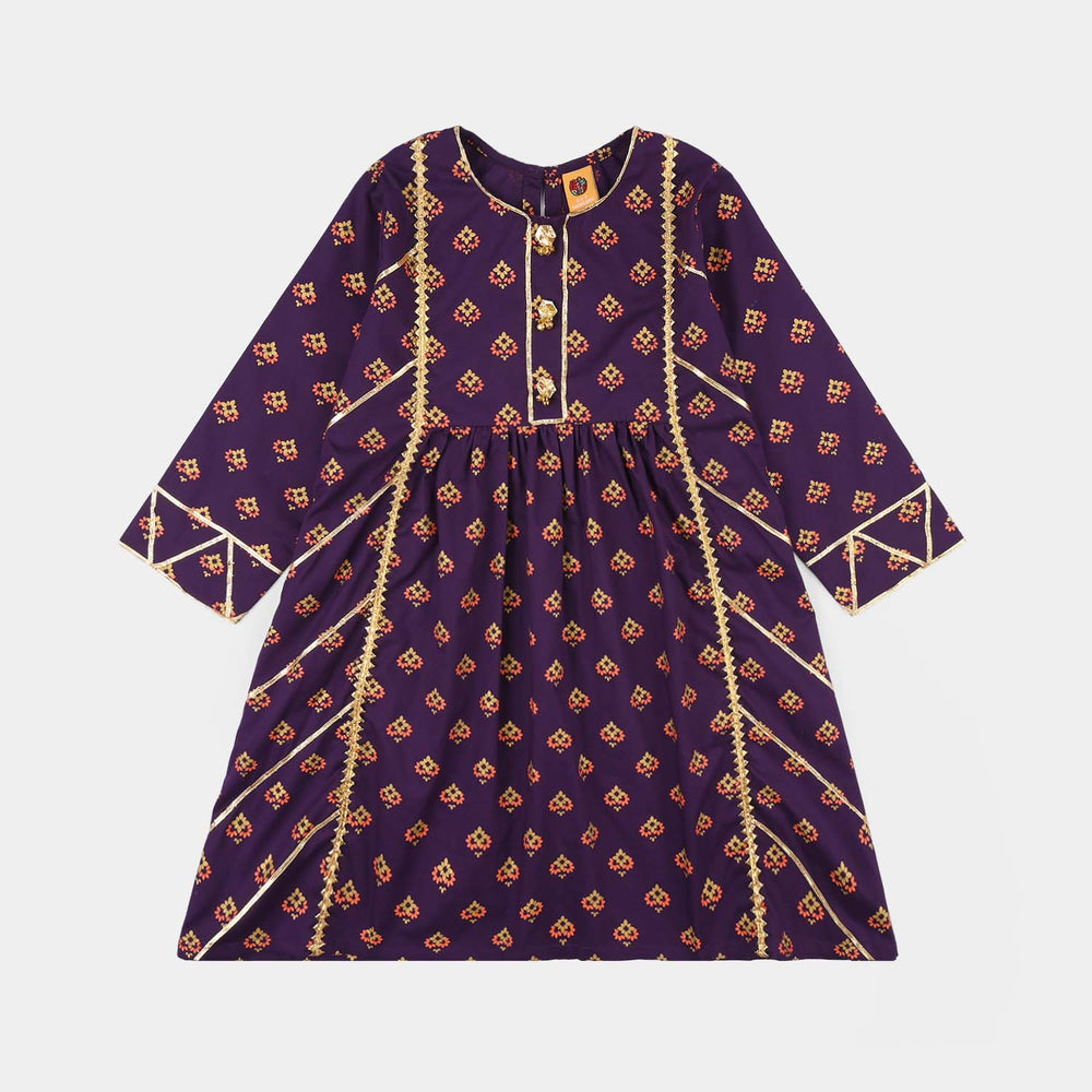 Girls Cotton 2Pcs Set (Zareen) – Purple