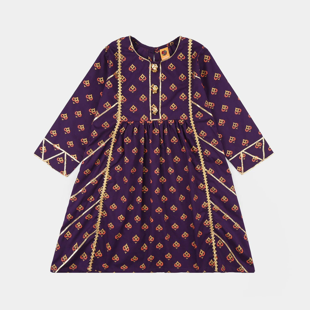 Girls Cotton 2Pcs Set (Zareen) – Purple