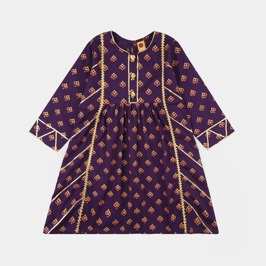 Girls Cotton 2Pcs Set (Zareen) – Purple