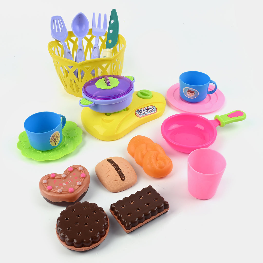 Kitchen Set With Food For Kids