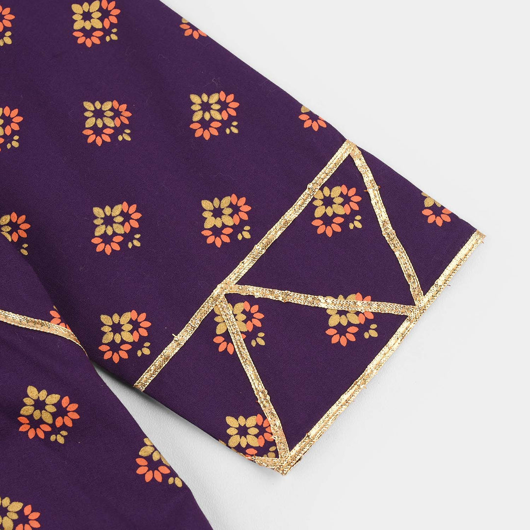 Girls Cotton 2Pcs Set (Zareen) – Purple