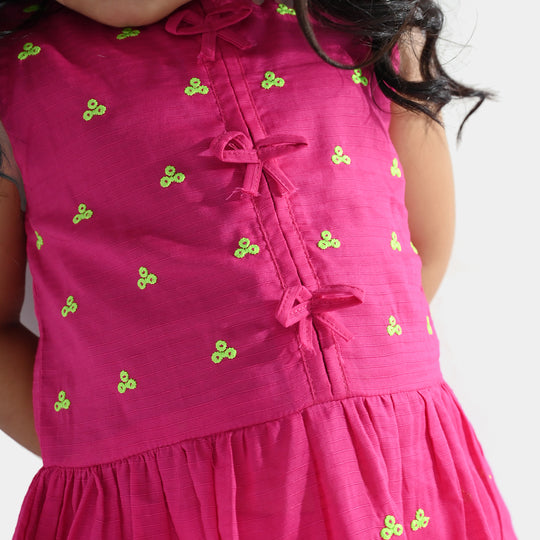 Infant Girls Cotton Emb 2Pcs Baby Blossom - Bright Pink