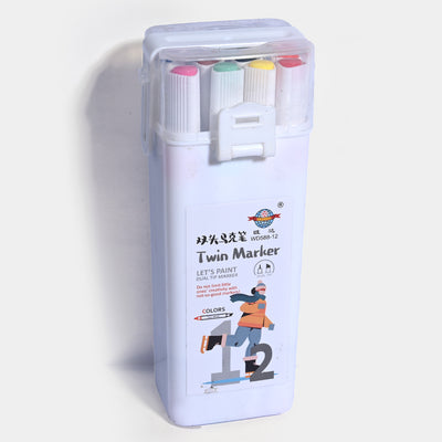 DOUBLE SIDED MARKER MULTICOLOR 12PCS