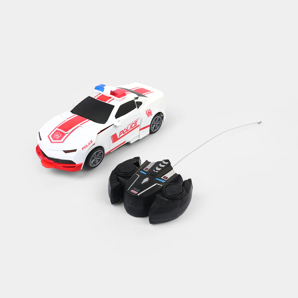 Remote Control Deformation Police Robot Car