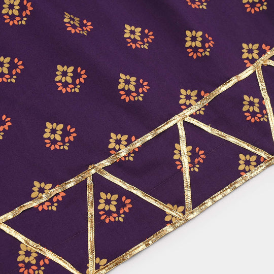 Girls Cotton 2Pcs Set (Zareen) – Purple