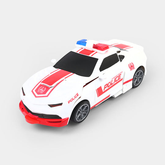 Remote Control Deformation Police Robot Car