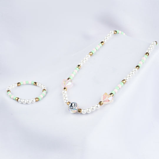 GIRLS ELEGANT BEADED NECKLACE & BRACELET