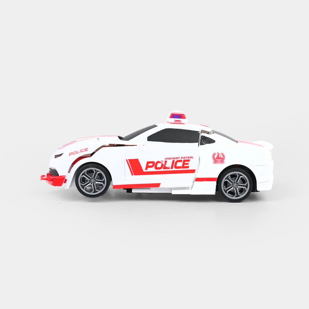 Remote Control Deformation Police Robot Car