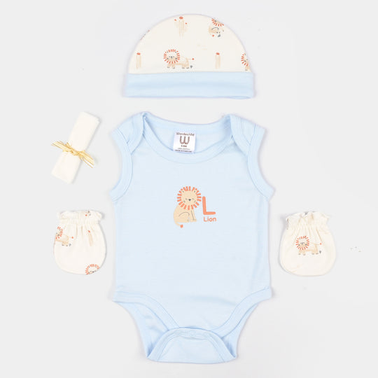 Boys Cotton Interlock 4 PCS GIFT SET 292-001-Blue