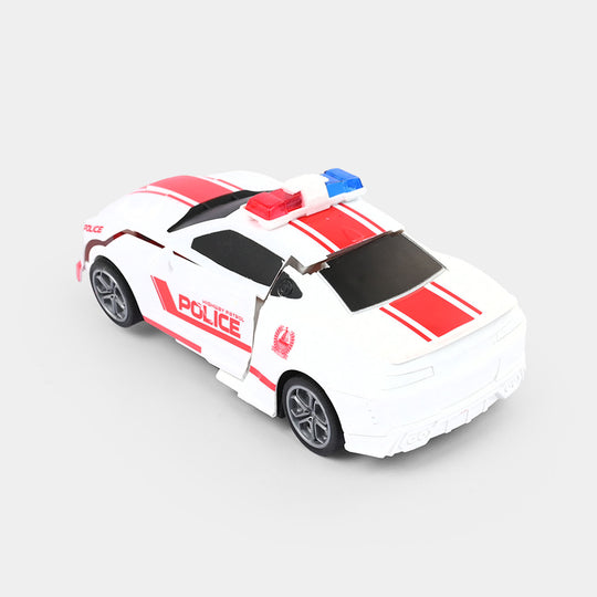 Remote Control Deformation Police Robot Car