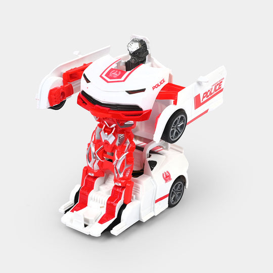 Remote Control Deformation Police Robot Car