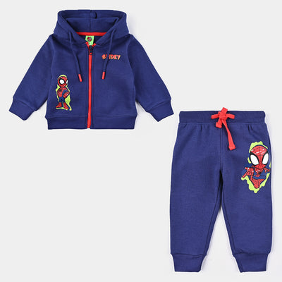 Infant Boys Fleece Knitted Suit Character-Navy Blue