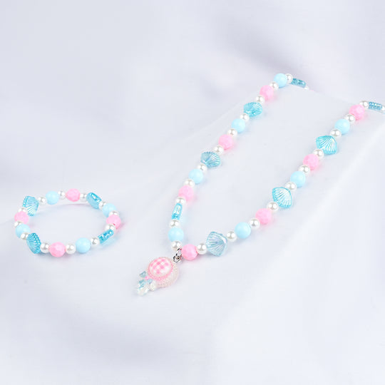 GIRLS ELEGANT BEADED NECKLACE & BRACELET