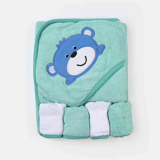 BABY HOODED BATH TOWEL SET | 975-GREEN BEAR