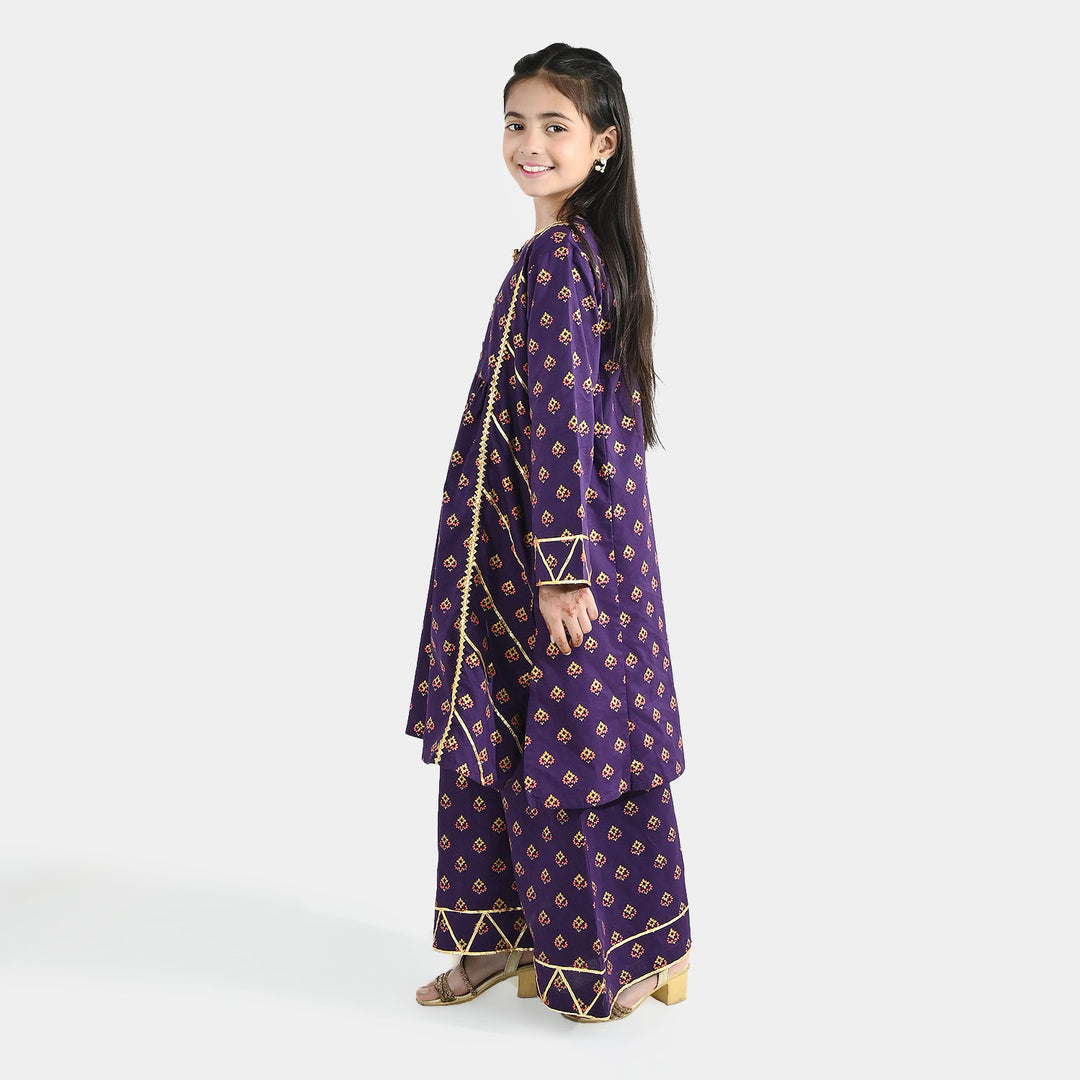 Girls Cotton 2Pcs Set (Zareen) – Purple