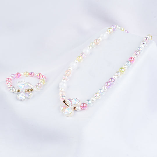 GIRLS ELEGANT BEADED NECKLACE & BRACELET