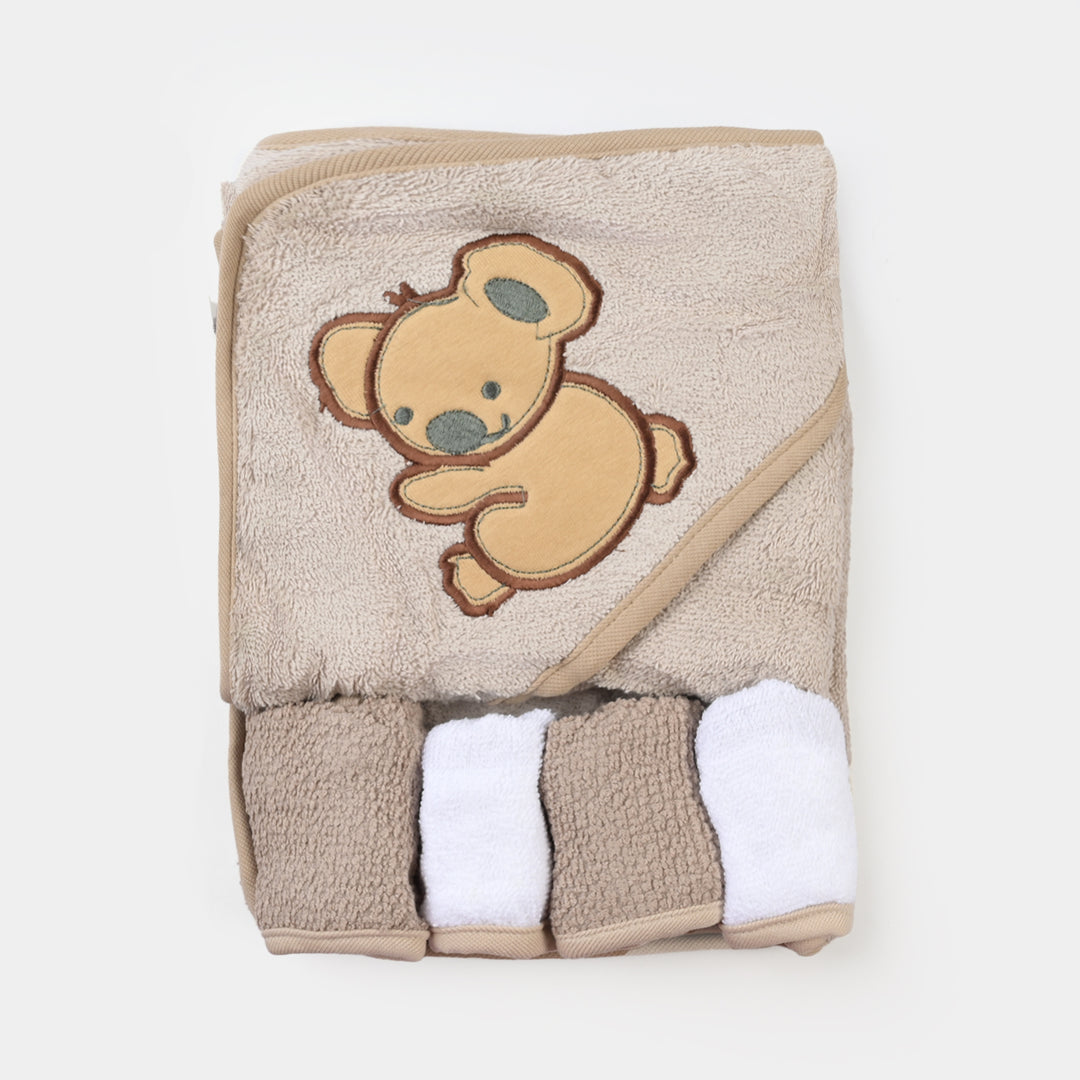 BABY HOODED BATH TOWEL SET | 975-BROWN BEAR