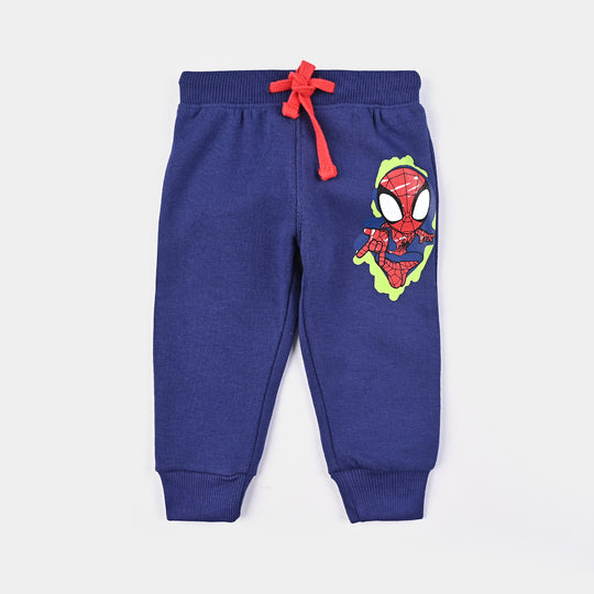 Infant Boys Fleece Knitted Suit Character-Navy Blue