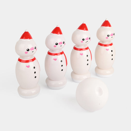 Kids Snowman Toy Bowling Playset