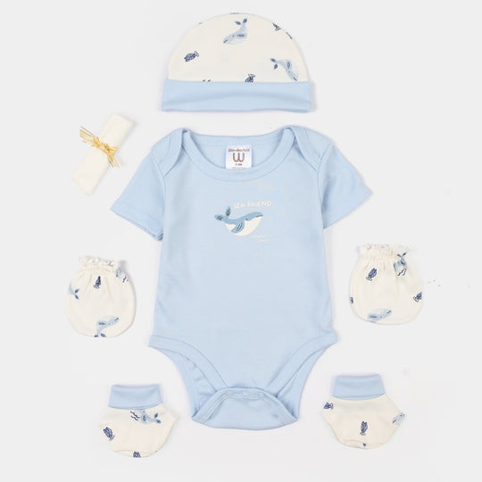 Boys Cotton Interlock 5 PCS GIFT SET 292-005-Blue