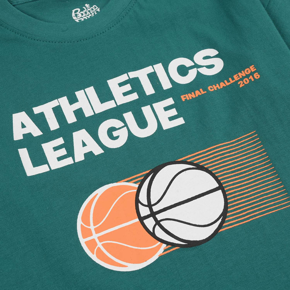 Boys Jersey/Terry T-Shirt (Athletic) - Green