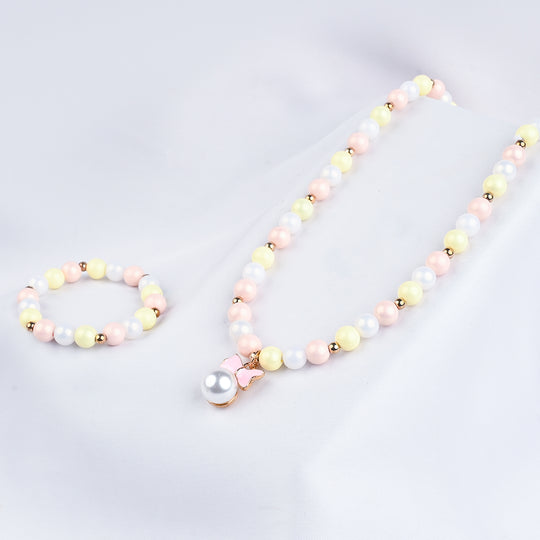 GIRLS ELEGANT BEADED NECKLACE & BRACELET